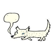 cartoon little wolf with speech bubble N11