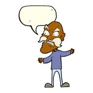 cartoon angry old man with speech bubble N84