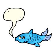 cartoon fish with speech bubble N48