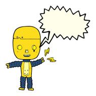 cartoon robot with speech bubble N111
