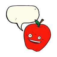 cartoon happy apple with speech bubble N5