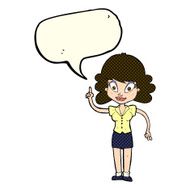 cartoon happy woman with idea speech bubble N6