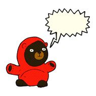 cute cartoon black bear with speech bubble N51