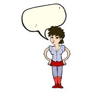 cartoon woman with hands on hips speech bubble N132