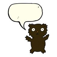 cartoon black bear with speech bubble N40