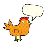 cartoon hen with speech bubble N6