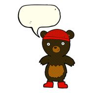 cartoon cute black bear with speech bubble N40