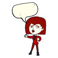 cartoon vampire girl with speech bubble N137