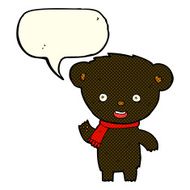 cartoon cute black bear with speech bubble N41