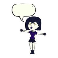 cartoon vampire girl with speech bubble N138
