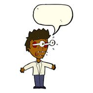 cartoon staring man with speech bubble N11