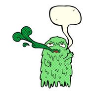 gross cartoon ghost with speech bubble N12