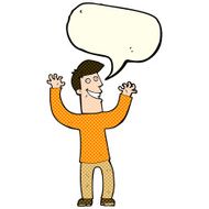 cartoon excited man with speech bubble N42