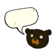 cartoon black bear with speech bubble N41