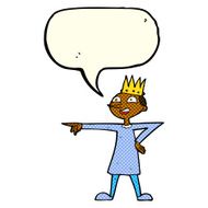 cartoon pointing prince with speech bubble N5