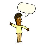 cartoon man with idea speech bubble N66