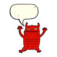 cartoon little monster with speech bubble N18