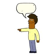 cartoon man pointing with speech bubble N119