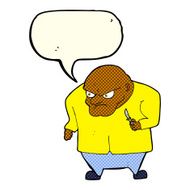 cartoon evil man with speech bubble N6