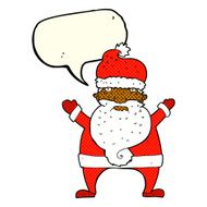 cartoon ugly santa claus with speech bubble N6