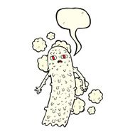 cartoon spooky ghost with speech bubble N30