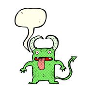 cartoon little devil with speech bubble N12