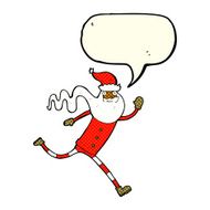cartoon running santa with speech bubble N6