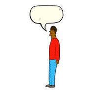cartoon tall man with speech bubble N6
