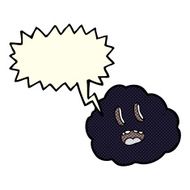 cartoon spooky cloud with speech bubble N6