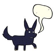 cartoon wild dog with speech bubble N6