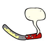 cartoon butter knife with speech bubble N3