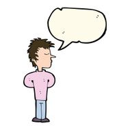 cartoon man ignoring with speech bubble N7
