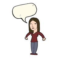 cartoon annoyed woman with speech bubble N112