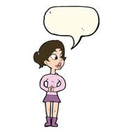 cartoon girl talking with speech bubble N7