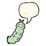cartoon caterpillar with speech bubble N7