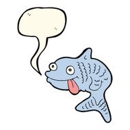 cartoon fish with speech bubble N49