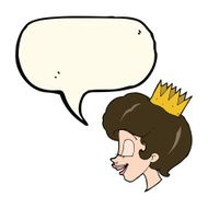 cartoon princess with speech bubble N25