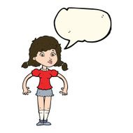 cartoon pretty girl with speech bubble N60