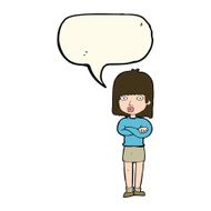 cartoon impatient woman with speech bubble N6