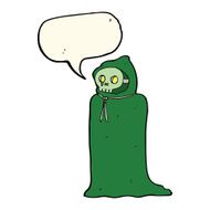 cartoon spooky halloween costume with speech bubble N14