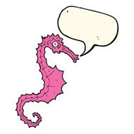 cartoon sea horse with speech bubble N13