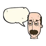 cartoon annoyed old man with speech bubble N41