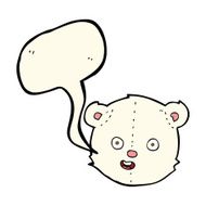cartoon polar teddy bear head with speech bubble N4