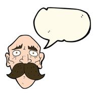 cartoon sad old man with speech bubble N13