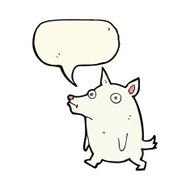 cartoon funny little dog with speech bubble N12