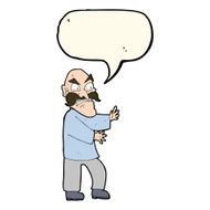 cartoon angry old man with speech bubble N85