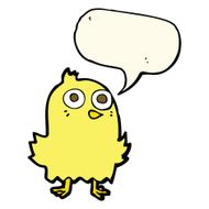 funny cartoon bird with speech bubble N80