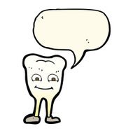 cartoon yellowing tooth with speech bubble N7