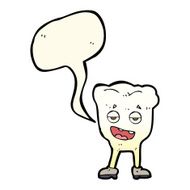 cartoon tooth looking smug with speech bubble N10