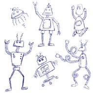 robots doodles
